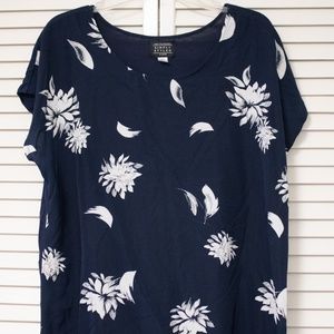 Blue Floral Blouse (XL)